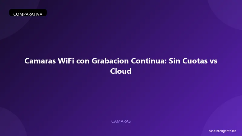 Camaras WiFi con Grabacion Continua: Sin Cuotas vs Cloud